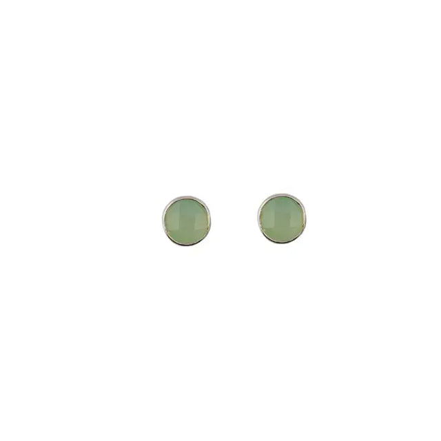 Chalcedony Post Earrings in Sterling Silver from Philippa Roberts at Pinch in Northampton, MA