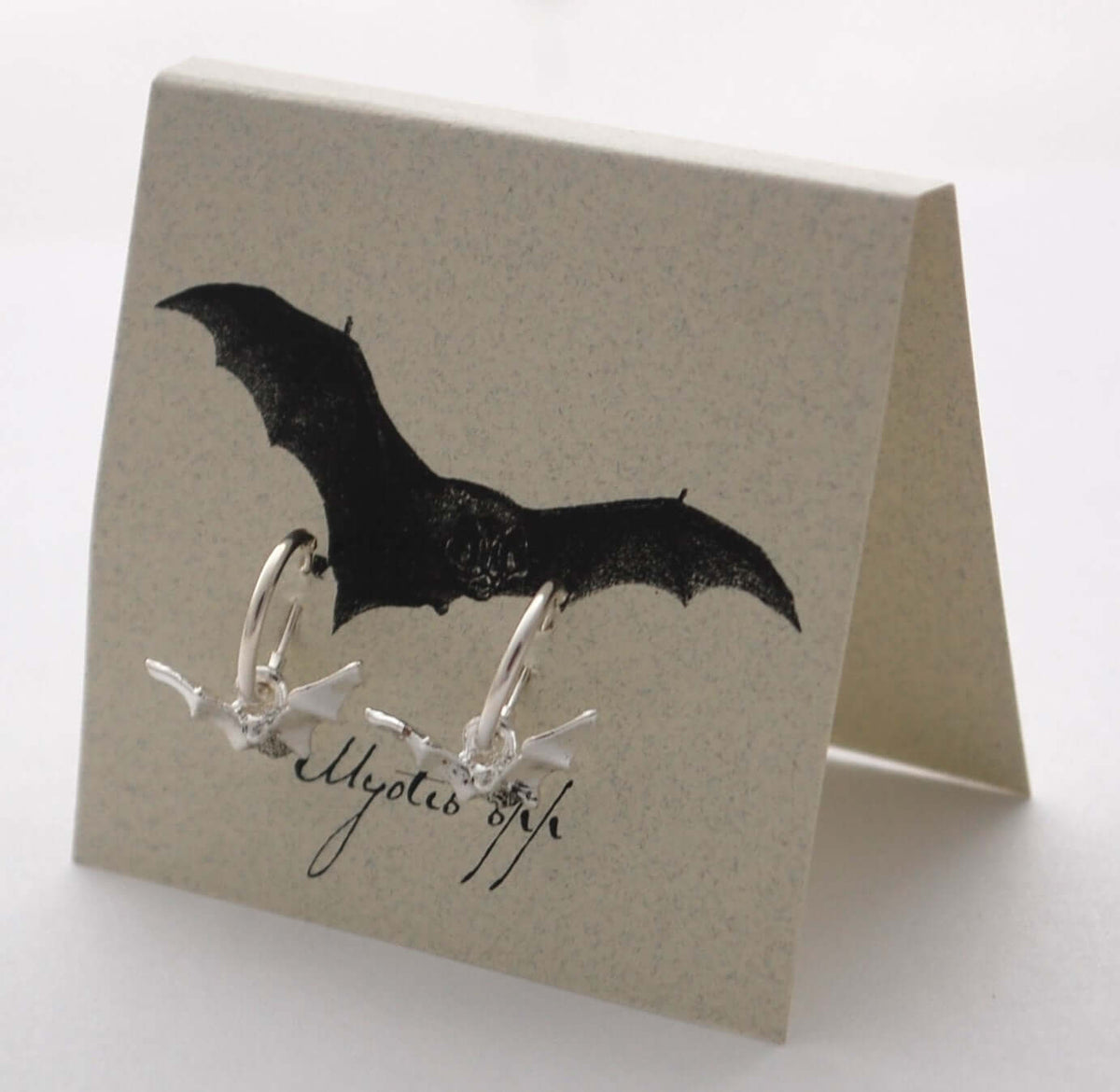 Bat Hoop Earrings in Sterling Silver at PINCH