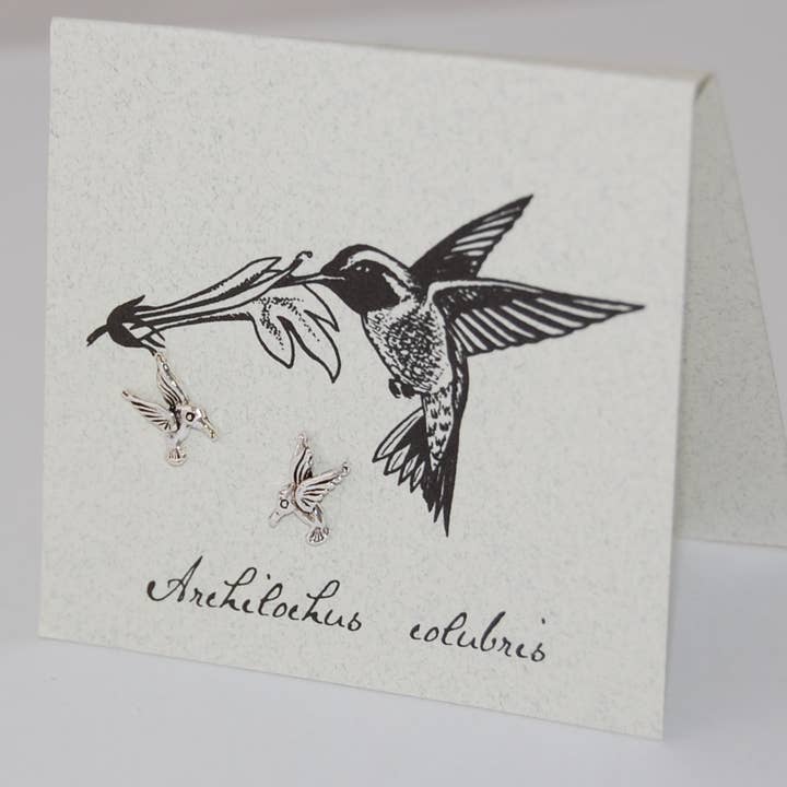 Hummingbird Earrings in Sterling Silver at PINCH