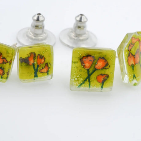 Golden Poppy Stud Earrings from Momo Glassworks at Pinch in Northampton, MA