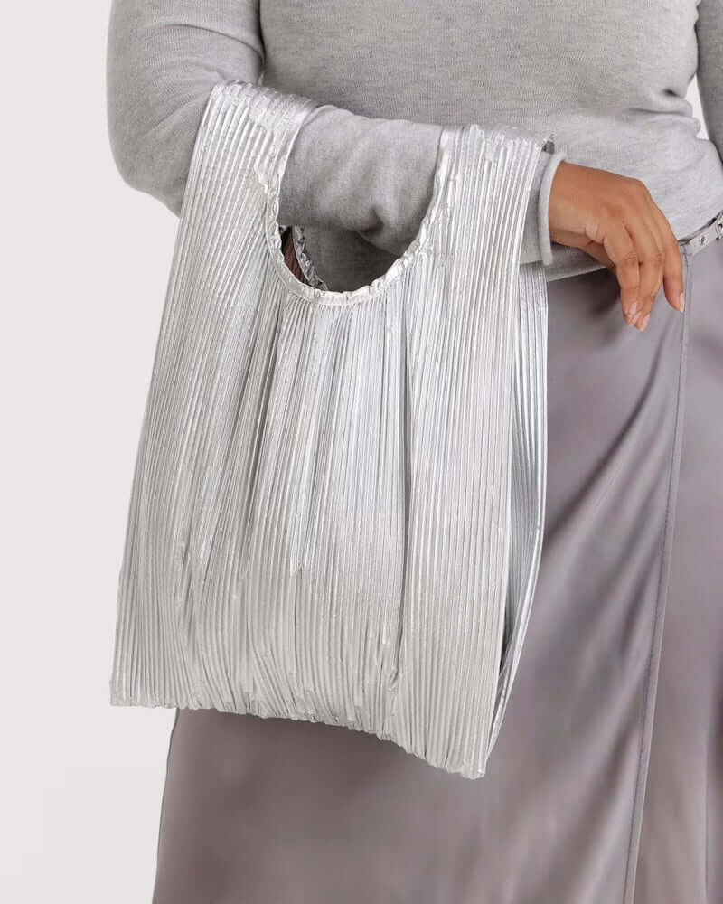 Chrome Metallic Pleated Baggu from Baggu at Pinch in Northampton, MA