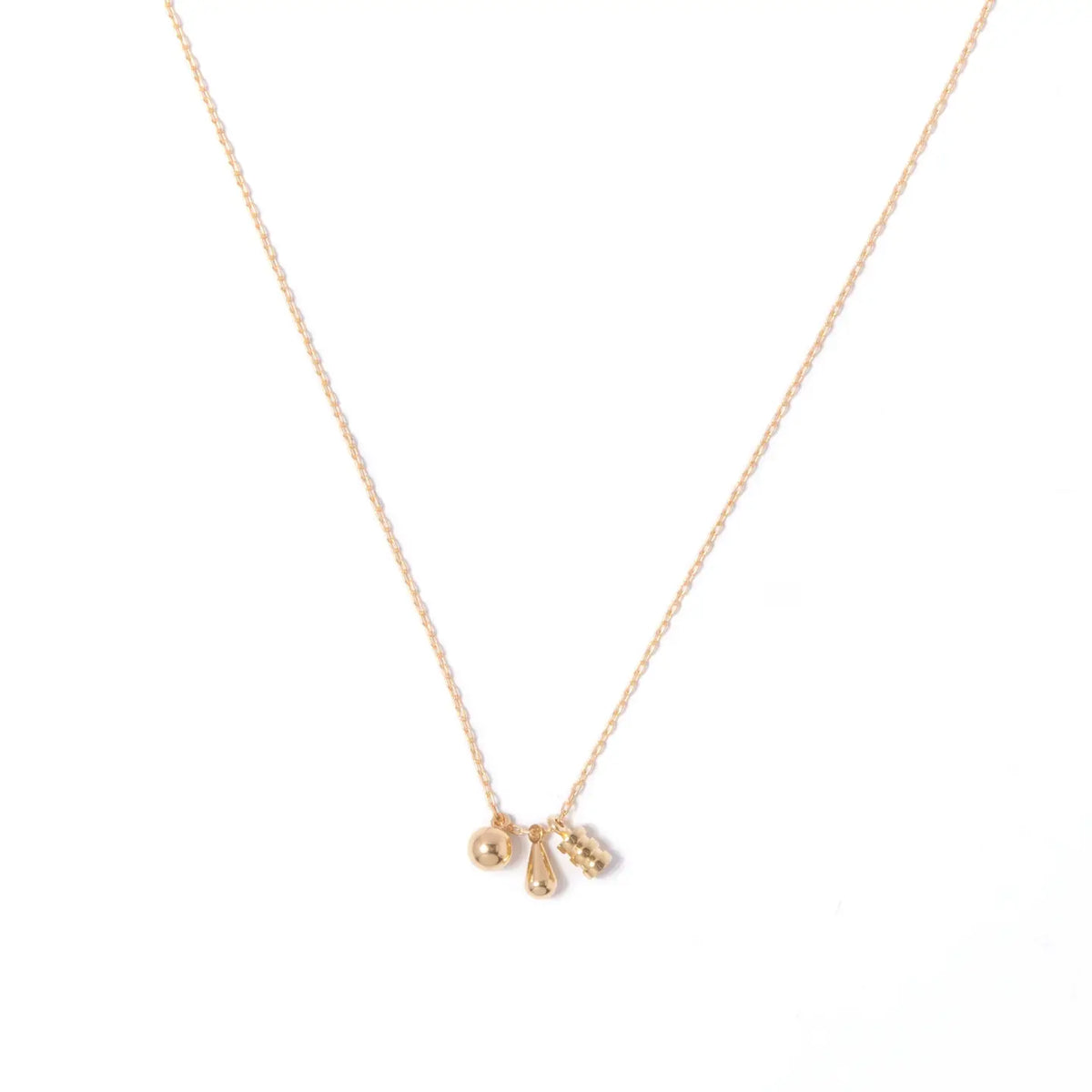 Tiny Brass Shapes Necklace