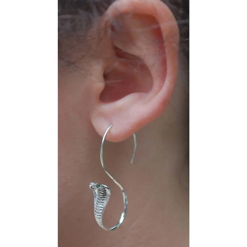 Snake Earrings in Sterling Silver at PINCH