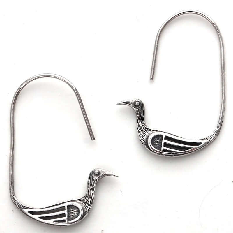 Loon Earrings in Sterling Silver at PINCH