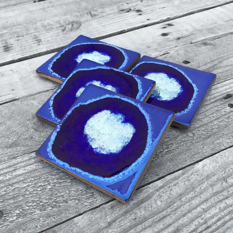 Cobalt Glaze Coaster with Glass at PINCH