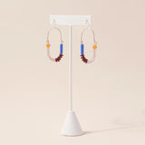 Yellow Jasper, Periwinkle, Oxblood, Amethyst Balance Earrings in Sterling Silver