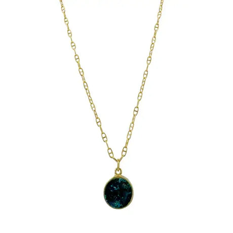 Chrysocolla Coin Necklace in Vermeil from Philippa Roberts at Pinch in Northampton, MA