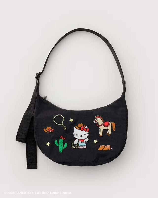 Embroidered Hello Kitty Western Medium Crescent Bag from Baggu at Pinch in Northampton, MA