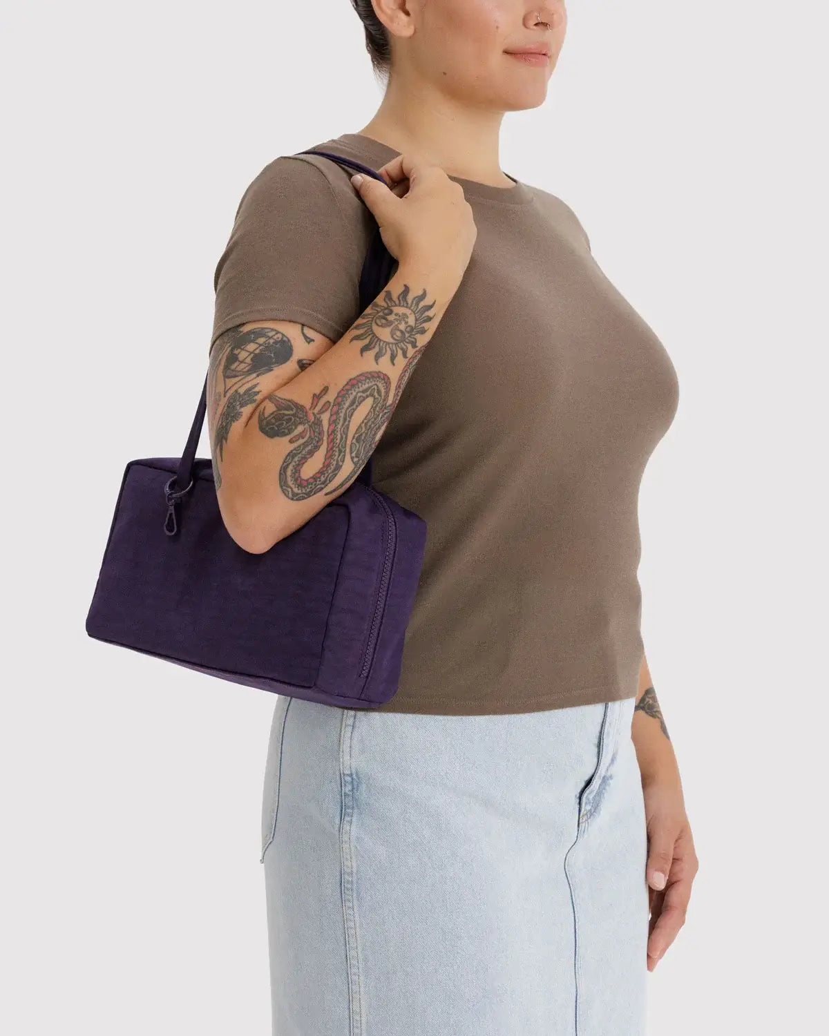 Nylon Bowler Bag in Fig at PINCH