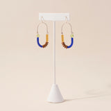 Cobalt, Olive, Mocha Balance Earrings in Sterling Silver