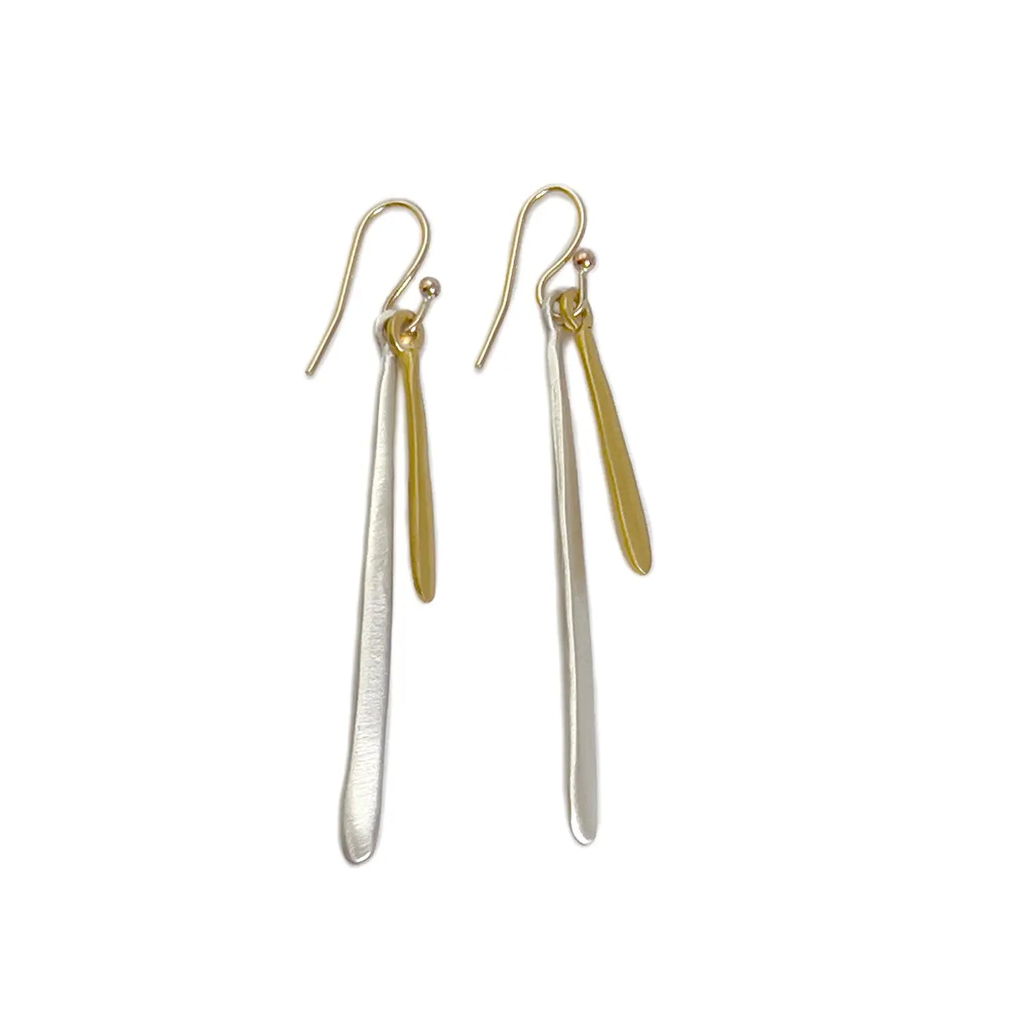 Two Needle Earrings in Silver and Gold Vermeil – PINCH