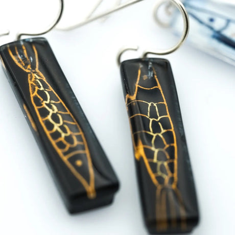 Medium Pisces Bars in Black and Gold from Momo Glassworks at Pinch in Northampton, MA