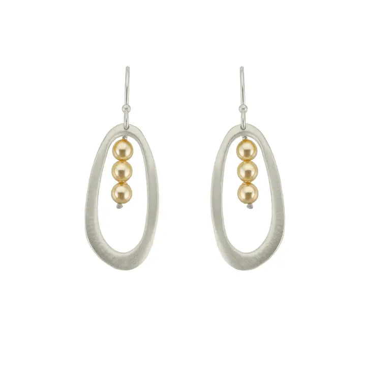 Three Pearls in Sterling Silver Oval Searings