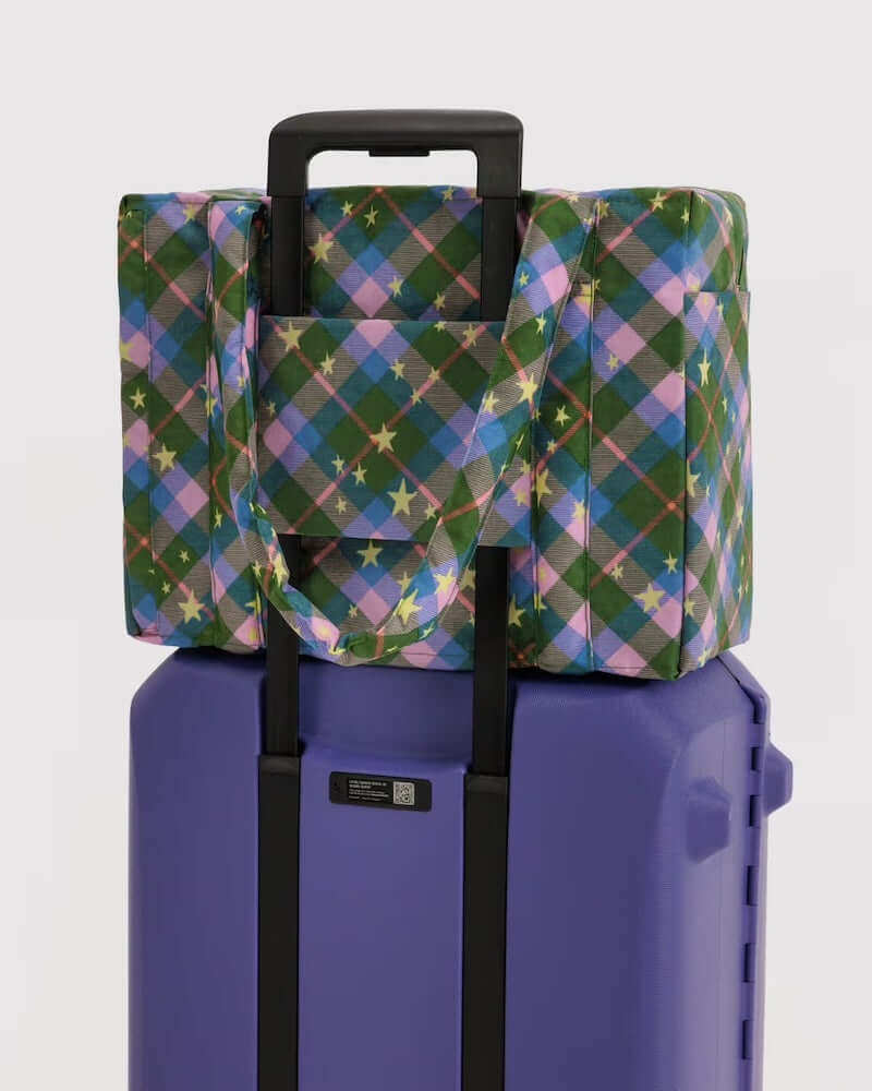 Small Green Star Plaid Cloud Carry On from Baggu at Pinch in Northampton, MA
