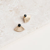 Onyx Mini Pleat Jacket Earrings