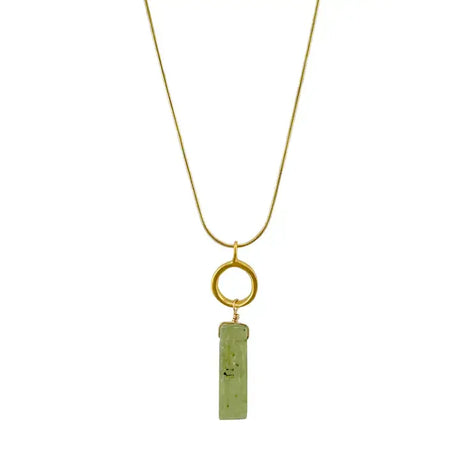 Circle with Green Kyanite Necklace in Gold Vermeil from Philippa Roberts at Pinch in Northampton, MA