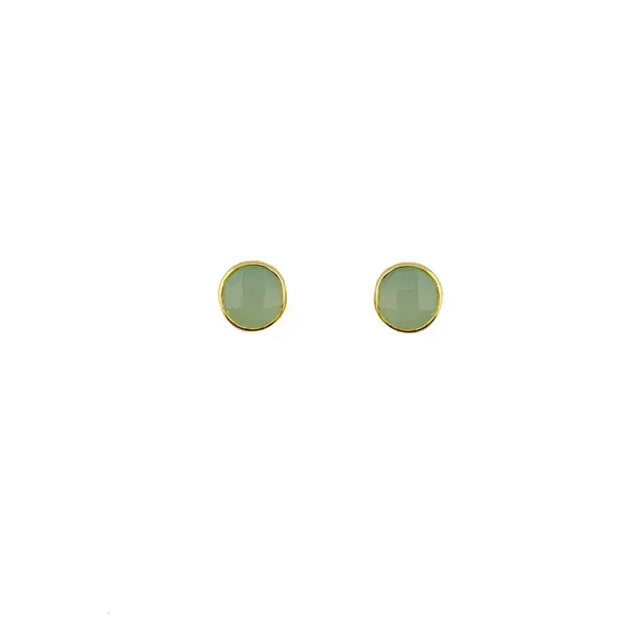 Chalcedony Post Earrings in Gold Vermeil from Philippa Roberts at Pinch in Northampton, MA