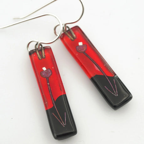 Night Flower Medium Bar Earrings from Momo Glassworks at Pinch in Northampton, MA