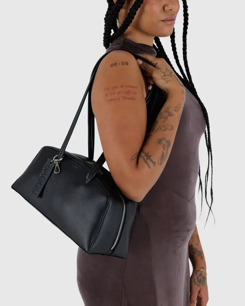 Black Recycled Leather Bowler Bag from Baggu at Pinch in Northampton, MA