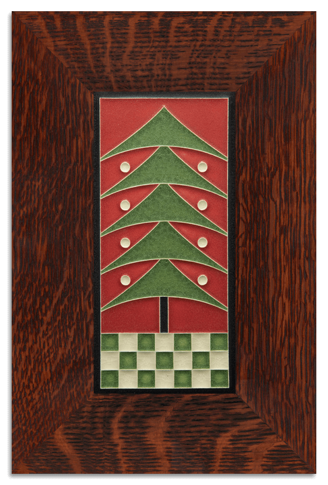 Tile 4x8 Dard Hunter Tree in Red from Motawi Tileworks at Pinch in Northampton, MA