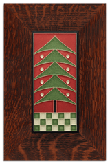 Tile 4x8 Dard Hunter Tree in Red from Motawi Tileworks at Pinch in Northampton, MA