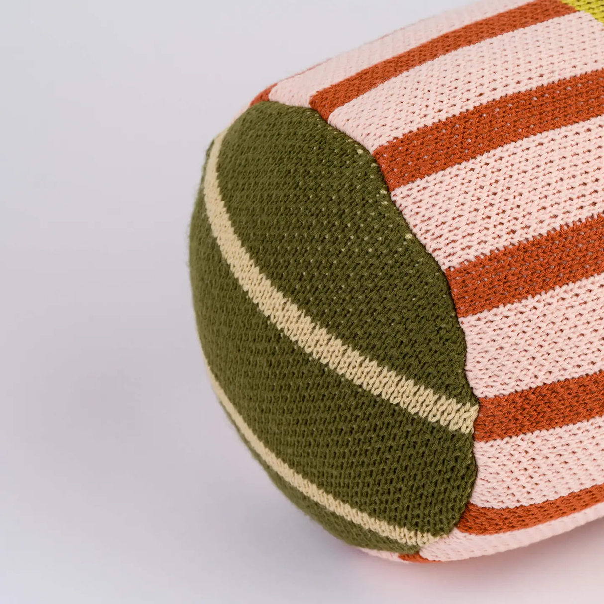 Patchwork Stripe Bolster Pillow in Desert