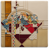 Tile 8x8 May Basket Cream from Motawi Tileworks at Pinch in Northampton, MA