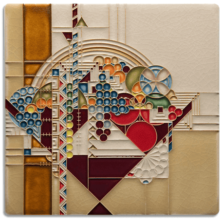 Tile 8x8 May Basket Cream from Motawi Tileworks at Pinch in Northampton, MA