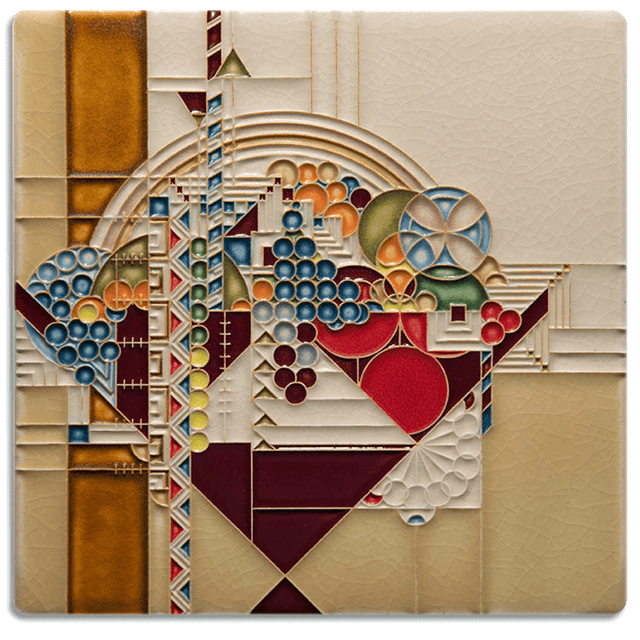 Tile 8x8 May Basket Cream from Motawi Tileworks at Pinch in Northampton, MA