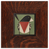 Rose-Breasted Grosbeak 4x4 Tile in Green from Motawi Tileworks at Pinch in Northampton, MA