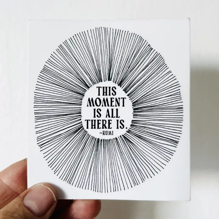 Vinyl Sticker Rumi Quote with Hand Drawn Art