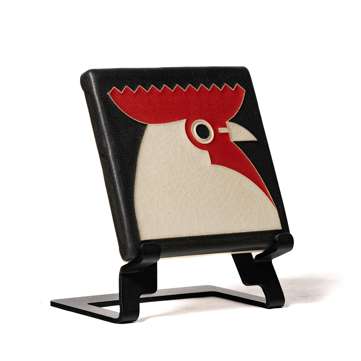 4x4 Rooster Tile in Black at PINCH