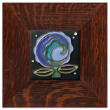 Cosmic Bloom 4x4 Tile in Blue