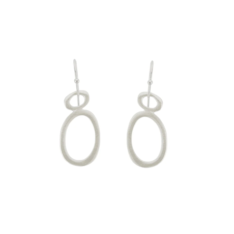 Small Double Oval Earrings in Sterling Silver