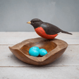 Wooden Robin with Nest and Eggs from Aviologie at Pinch in Northampton, MA