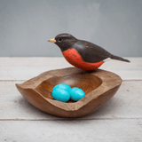 Wooden Robin with Nest and Eggs from Aviologie at Pinch in Northampton, MA
