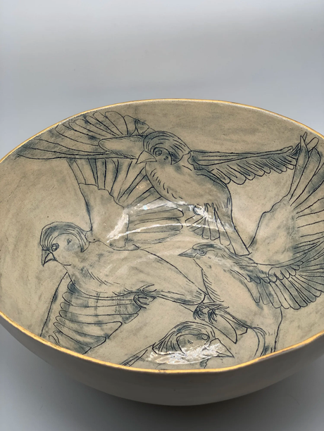 Extra Large Bowl "Within the Flight of Bird Songs"