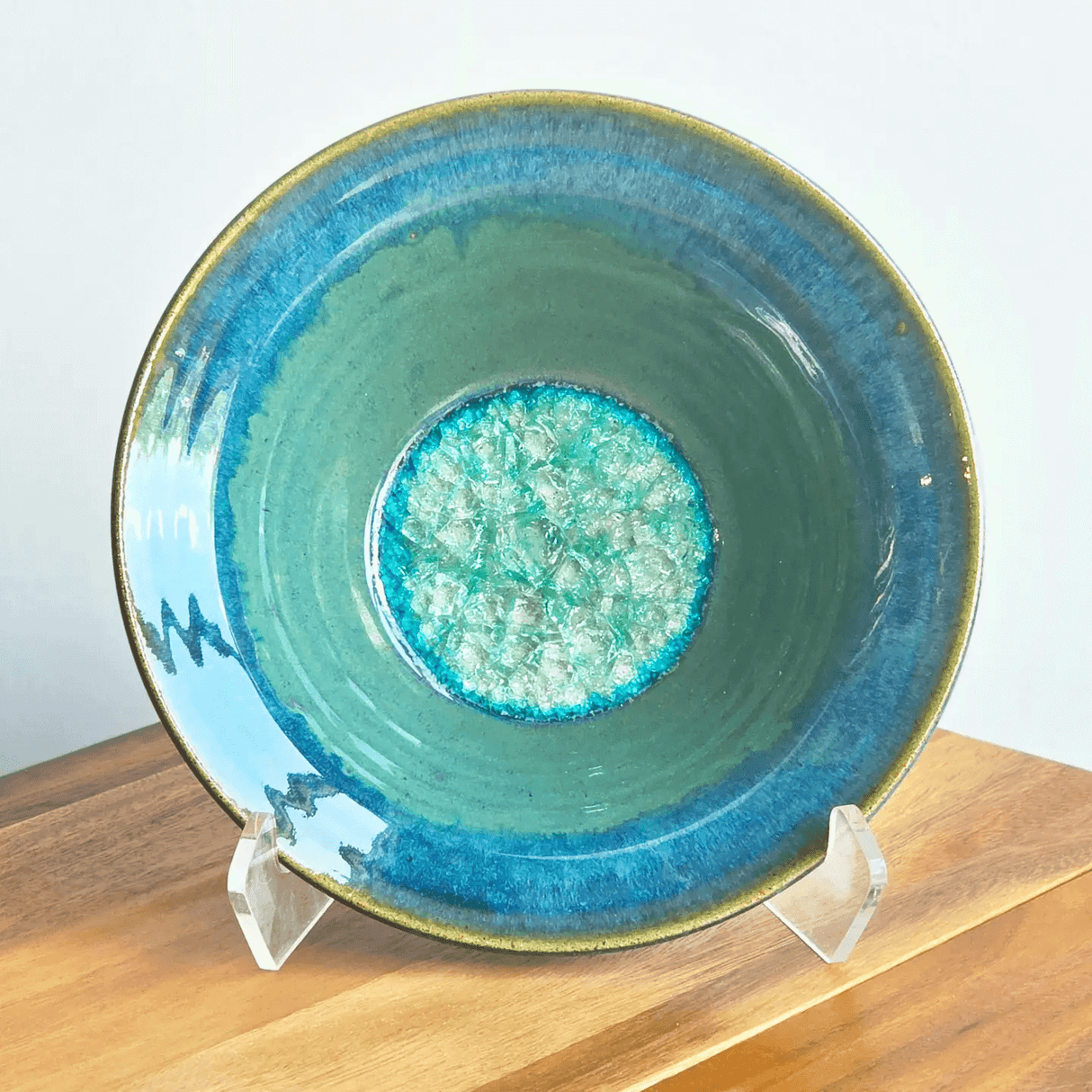 Flared Rim 10" Bowl in Raingarden Glaze from Dock 6 Pottery at Pinch in Northampton, MA