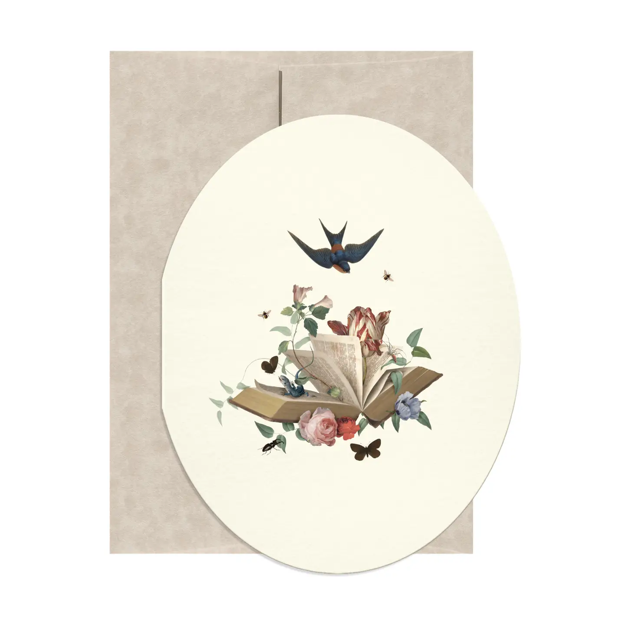 Book Love Oval Card