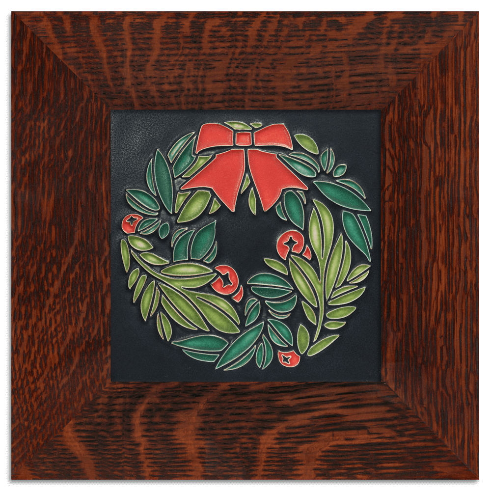 Tile 6x6 Wreath in Black from Motawi Tileworks at Pinch in Northampton, MA