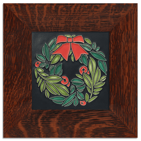 Tile 6x6 Wreath in Black from Motawi Tileworks at Pinch in Northampton, MA
