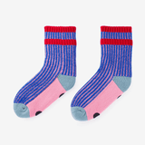 House Socks Gym Vibes in Cobalt & Pink S/M