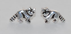 Raccoon Earrings in Sterling Silver at PINCH