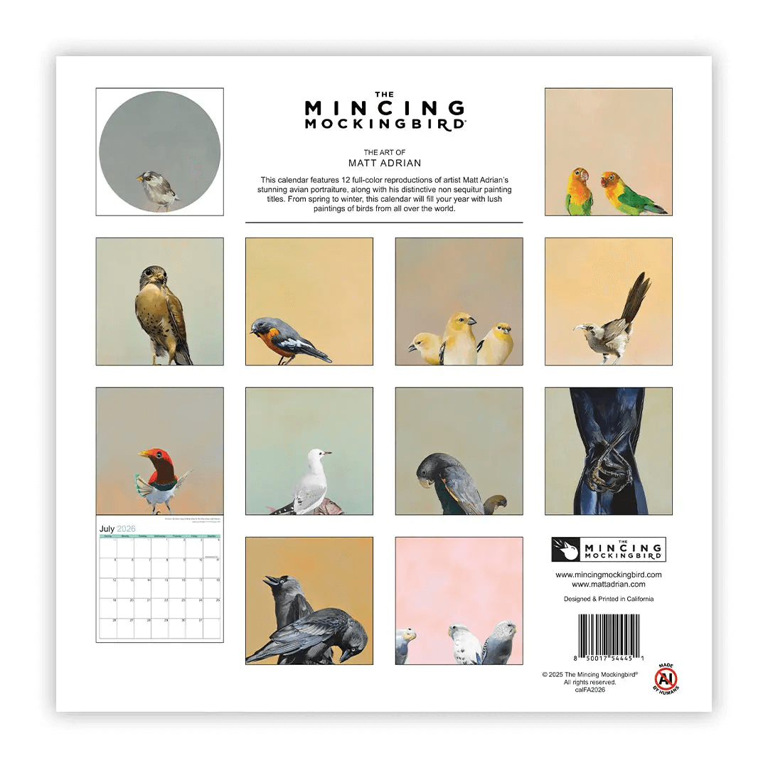 2026 Matt Adrian Fine Art Calendar from The Mincing Mockingbird at Pinch in Northampton, MA