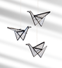 Stained Glass Origami Crane Suncatcher in Clear from Samara Designs Studio at Pinch in Northampton, MA