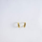 Tiny Ribbed Hoop on Post Gold Vermeil
