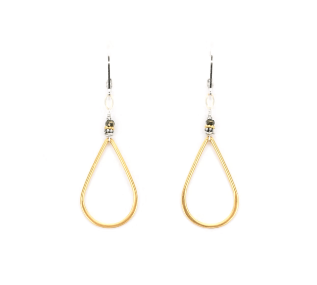 Sterling Silver Earrings with 24K Gold Vermeil and Pyrite from Chipita at Pinch in Northampton, MA