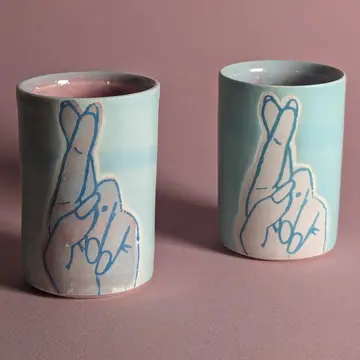 Fingers Crossed Shot Glass