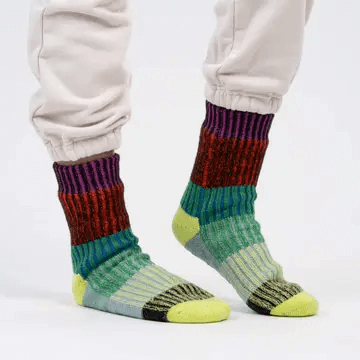 Mosaic House Socks in Lime Cobalt Size L/XL at PINCH