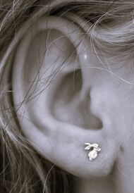 Rabbit Earrings in Sterling Silver at PINCH